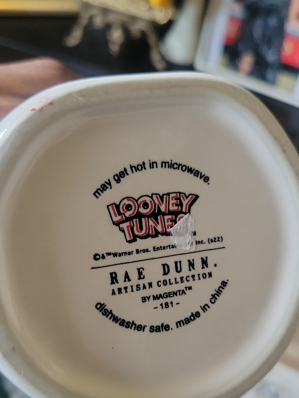 Rae Dunn Looney Tunes Ceramic Mug with Red Accent - Picture 2 of 5